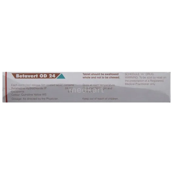 betavert od 24mg tablet 10's